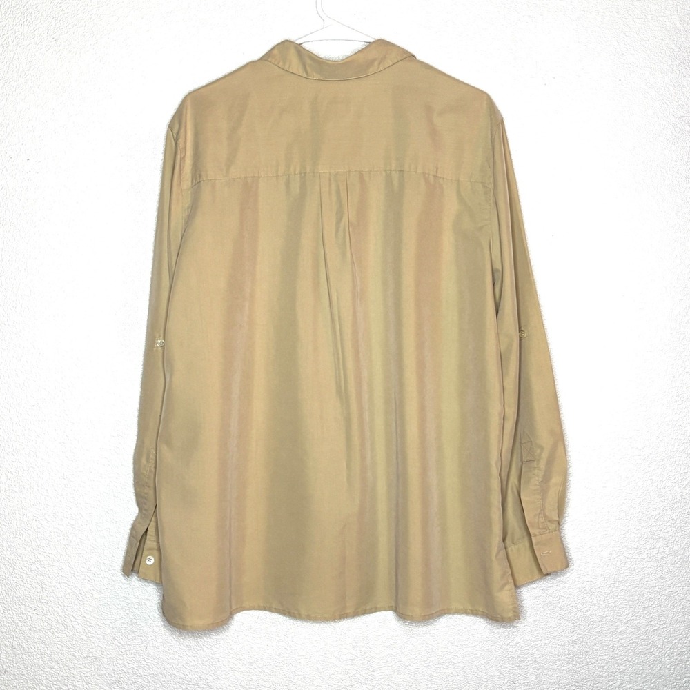 Liz Claiborne Lizsport Women's Shirt XL Tan Button Up Long Sleeve Women's - Picture 3 of 4